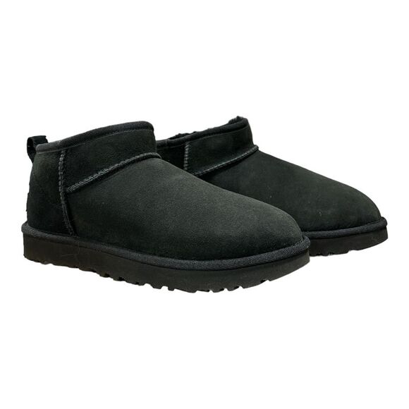 UGG Shoes - UGG Women's Classic Ultra Mini 3.5" Shaft Suede & Sheepskin Lined Boot - Black